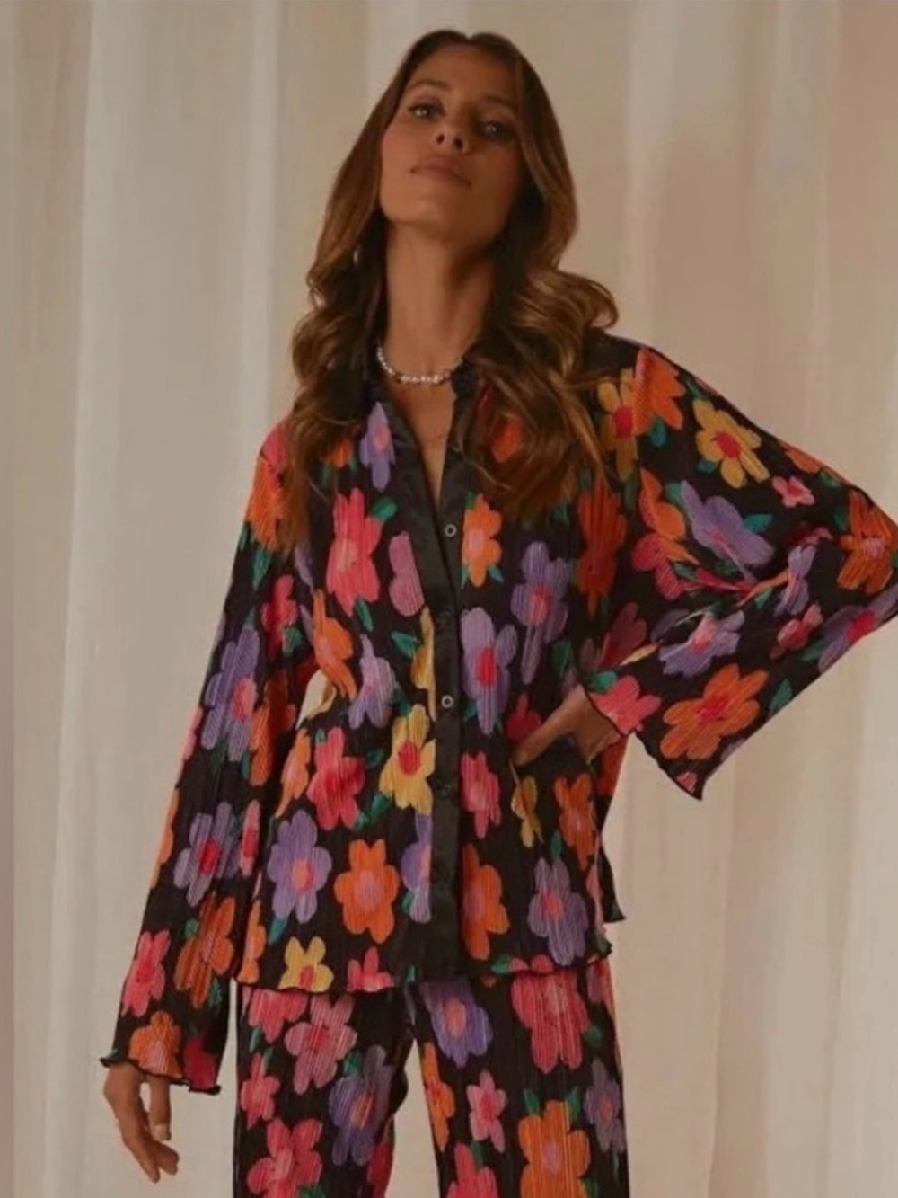 Peppermayo Wine Dates Floral Button Up Shirt Size 18
